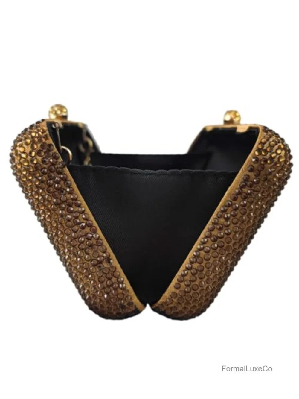 Crystal Rhinestone Clutch Evening Bag with Chain Straps